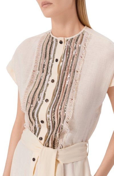 Льняное платье KITON, арт. D61341H09690, фото 4