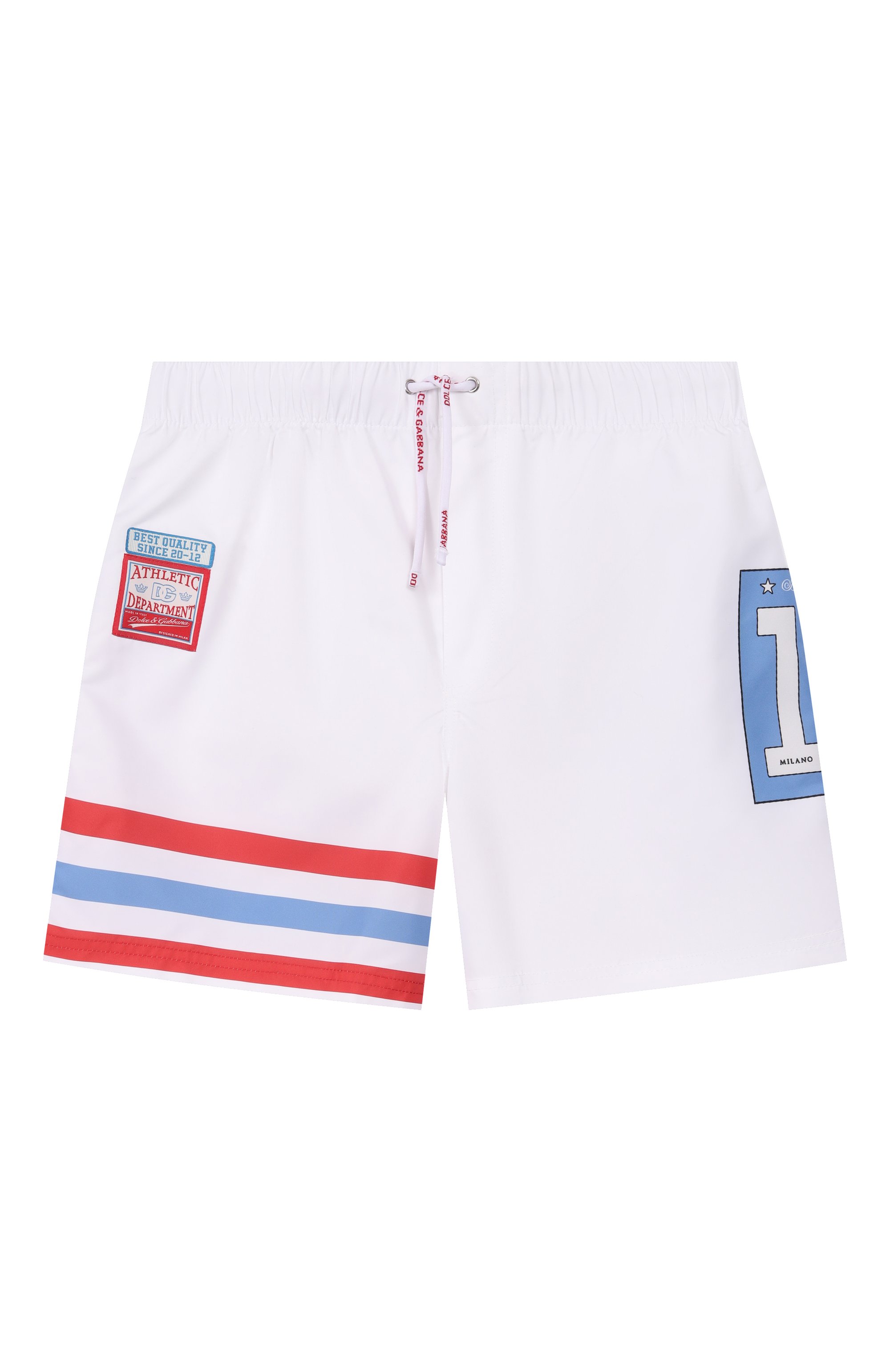 Плавки-шорты DOLCE & GABBANA белого цвета по цене 26000 руб., арт. L4J818/0N0CP_001, фото 1 Плавки-шорты DOLCE & GABBANA, арт. L4J818/0N0CP_001, фото 1