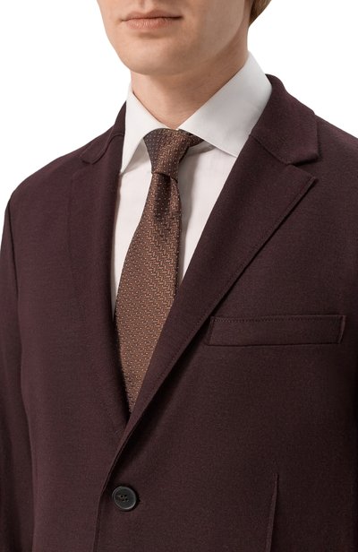 Шелковый галстук CANALI коричневого цвета по цене 21450 руб., арт. 18/HJ04704, фото 2 Шелковый галстук CANALI, арт. 18/HJ04704, фото 2