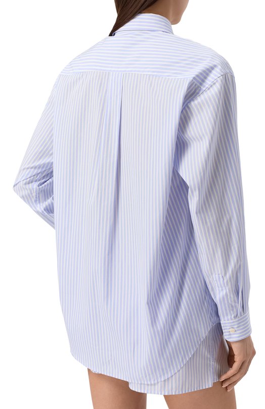 Хлопковая рубашка Sporty and Rich SI006612302ST08 Голубой  SI006612302ST08 Фото 4