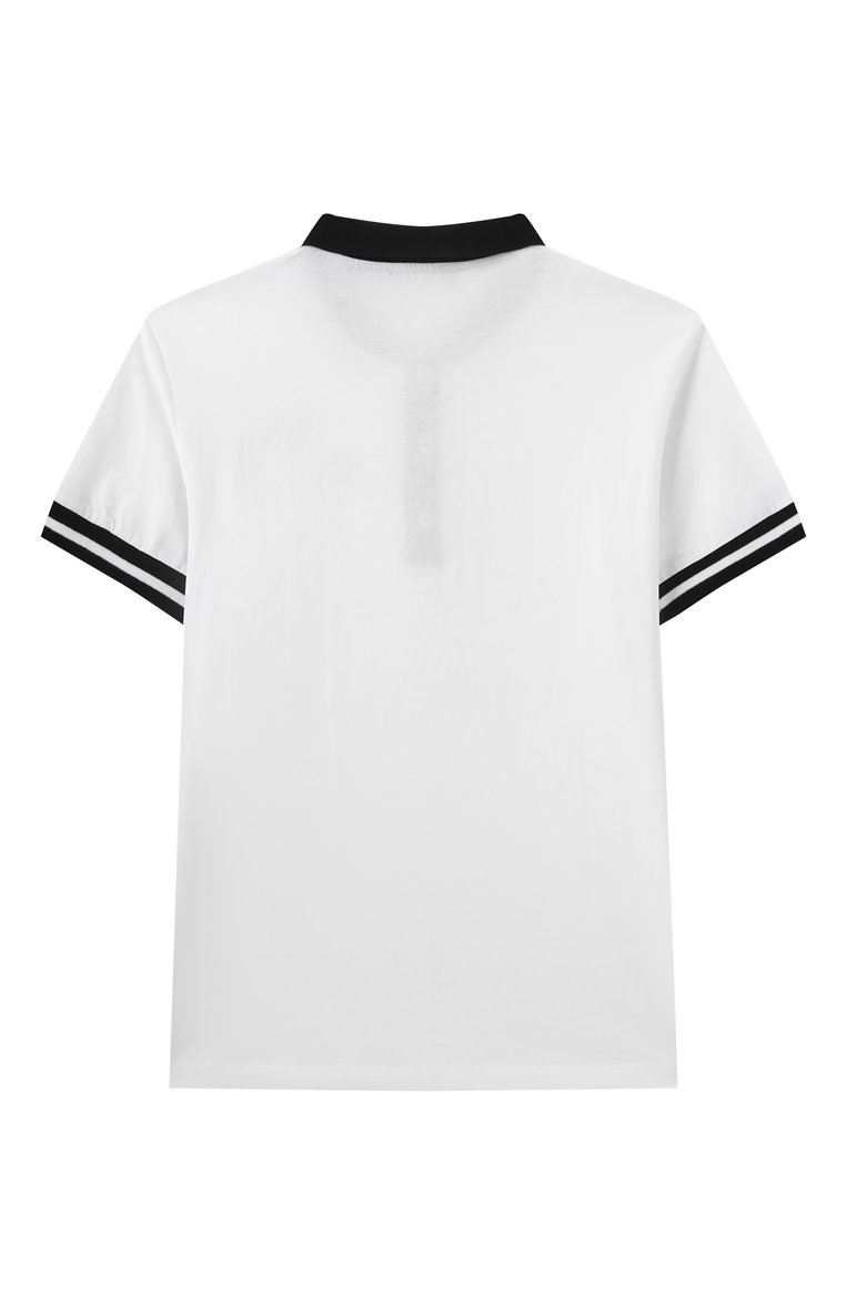 Детское хлопковое поло BALMAIN черно-белого цвета, арт. BW8R41 | Фото 2 (Рукава: Короткие; Материал внешний: Хлопок; Автоматизация состава: Проставлено; Автоматизация ТО: Проставлено; Ростовка одежда: 8 лет | 128 см, 13 - 15 лет | 158 см, 16 лет | 164 см, 12 лет | 152 см, 10 - 11 лет | 140 - 146см)