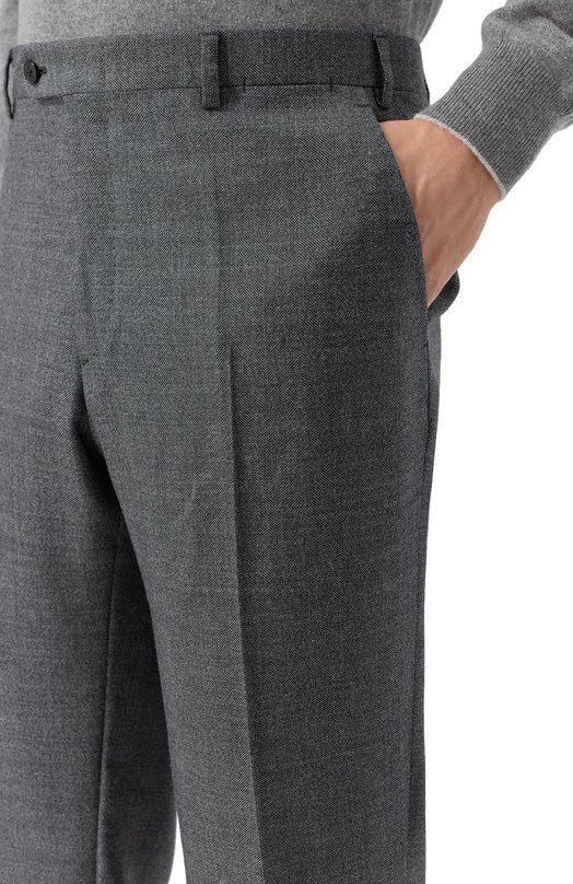 Шерстяные брюки Brioni RPC60N/0DA59 Серый  RPC60N/0DA59 Фото 5