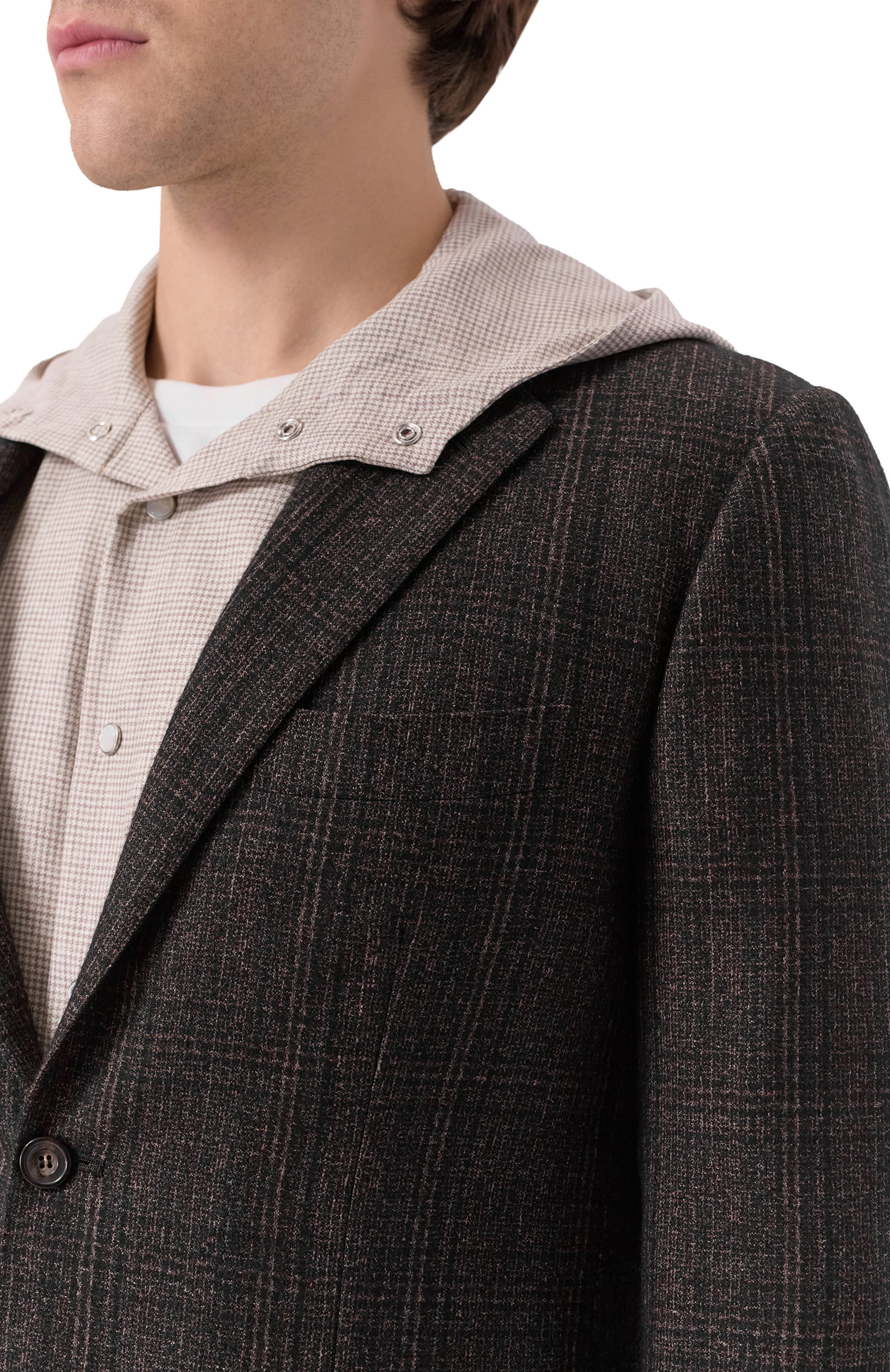 Пиджак из кашемира и шелка KITON темно-коричневого цвета по цене 750000 руб., арт. UG81K01T73, фото 6 Пиджак из кашемира и шелка KITON, арт. UG81K01T73, фото 6