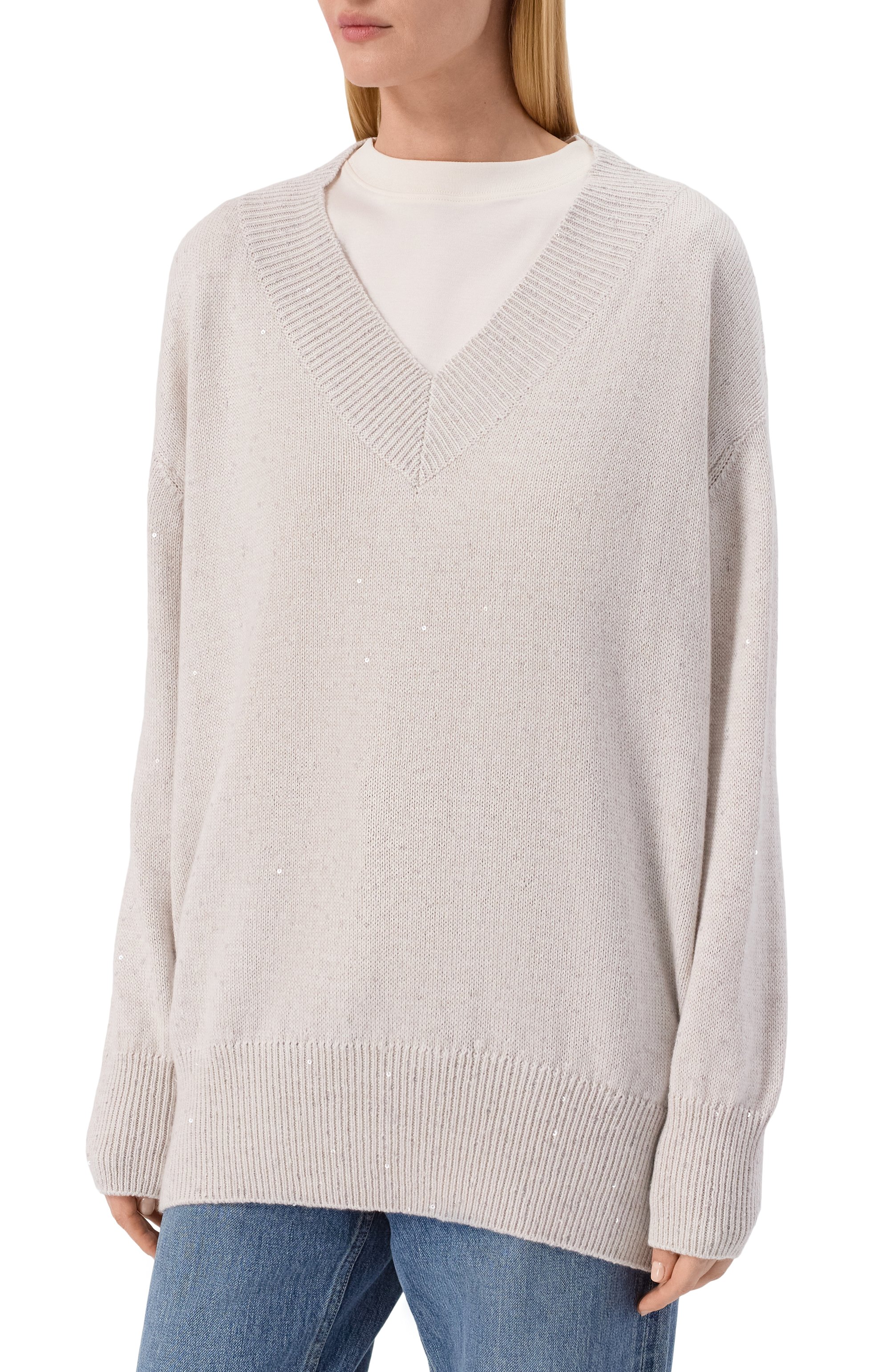 Свитер из кашемира и шелка BRUNELLO CUCINELLI, арт. M73539922, фото 3