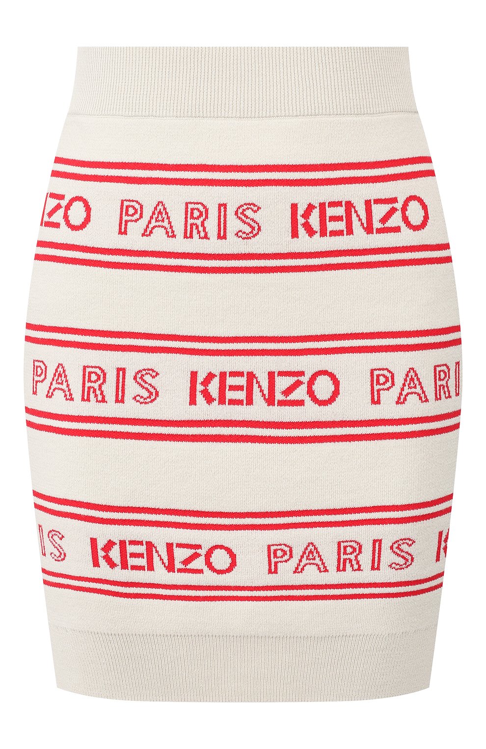 Хлопковая юбка KENZO белого цвета по цене 21150 руб., арт. FA52JU506812, фото 1 Хлопковая юбка KENZO, арт. FA52JU506812, фото 1