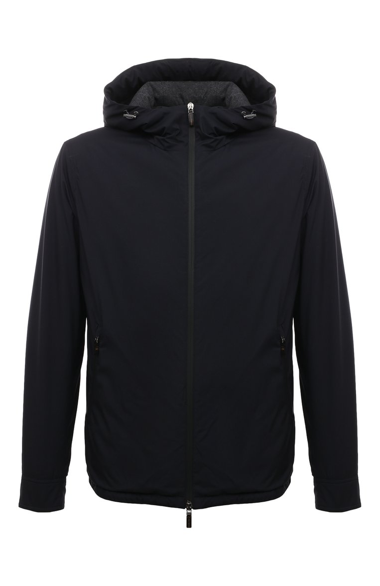 Мужская утепленная куртка COLOMBO темно-синего цвета, арт. GC00458/TECJ/T0283-U | Фото 1 (Кросс-КТ: Куртка; Рукава: Длинные; Материал внешний: Синтетический материал; Мужское Кросс-КТ: утепленные куртки; Материал сплава: Проставлено; Драгоценные камни: Проставлено; Длина (верхняя одежда): Короткие; Материал подклада: Хлопок; Стили: Кэжуэл)