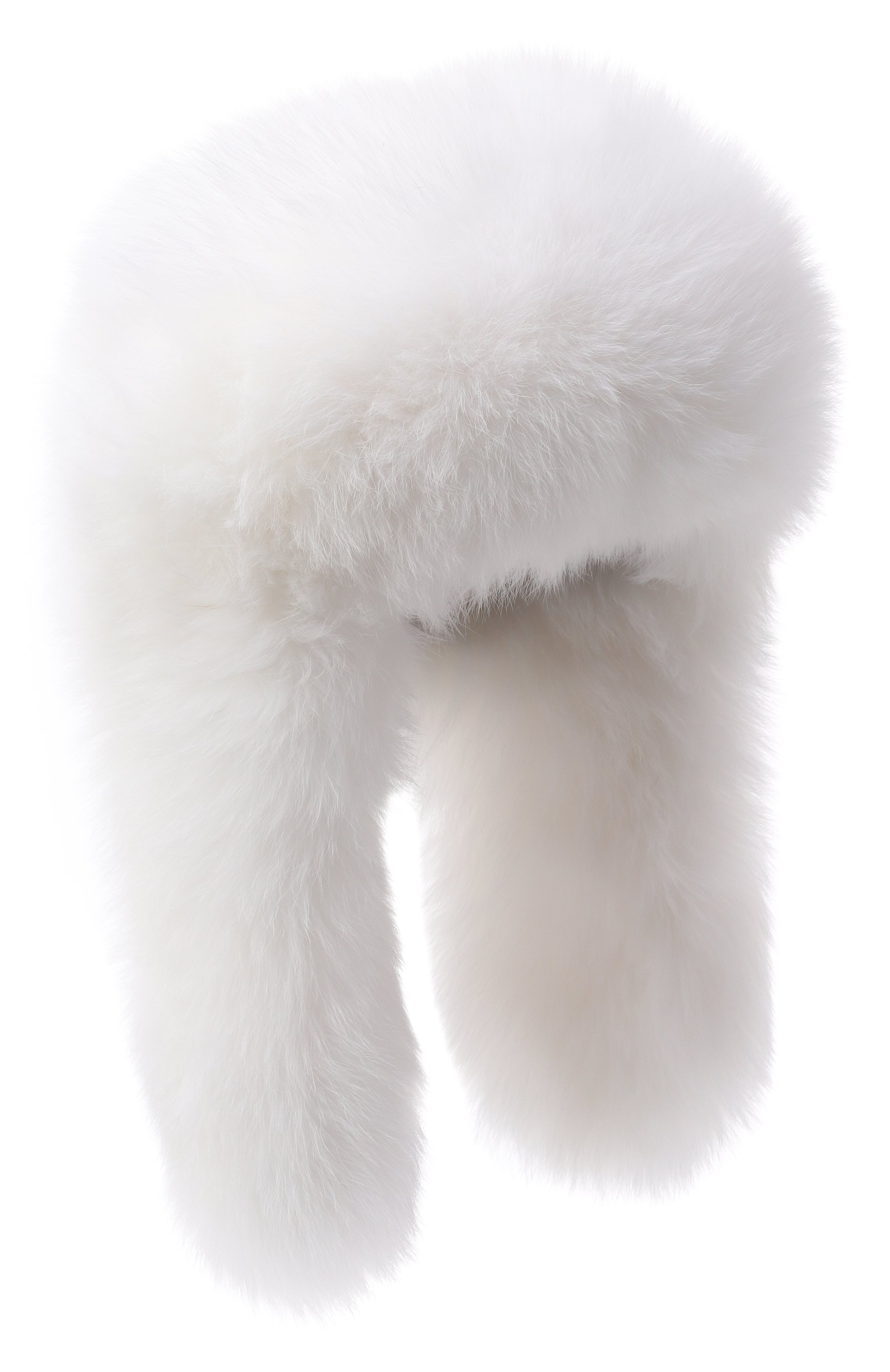 Меховая шапка-ушанка илма из песца FURLAND белого цвета по цене 92400 руб., арт. 0081101310006600000, фото 1 Меховая шапка-ушанка илма из песца FURLAND, арт. 0081101310006600000, фото 1