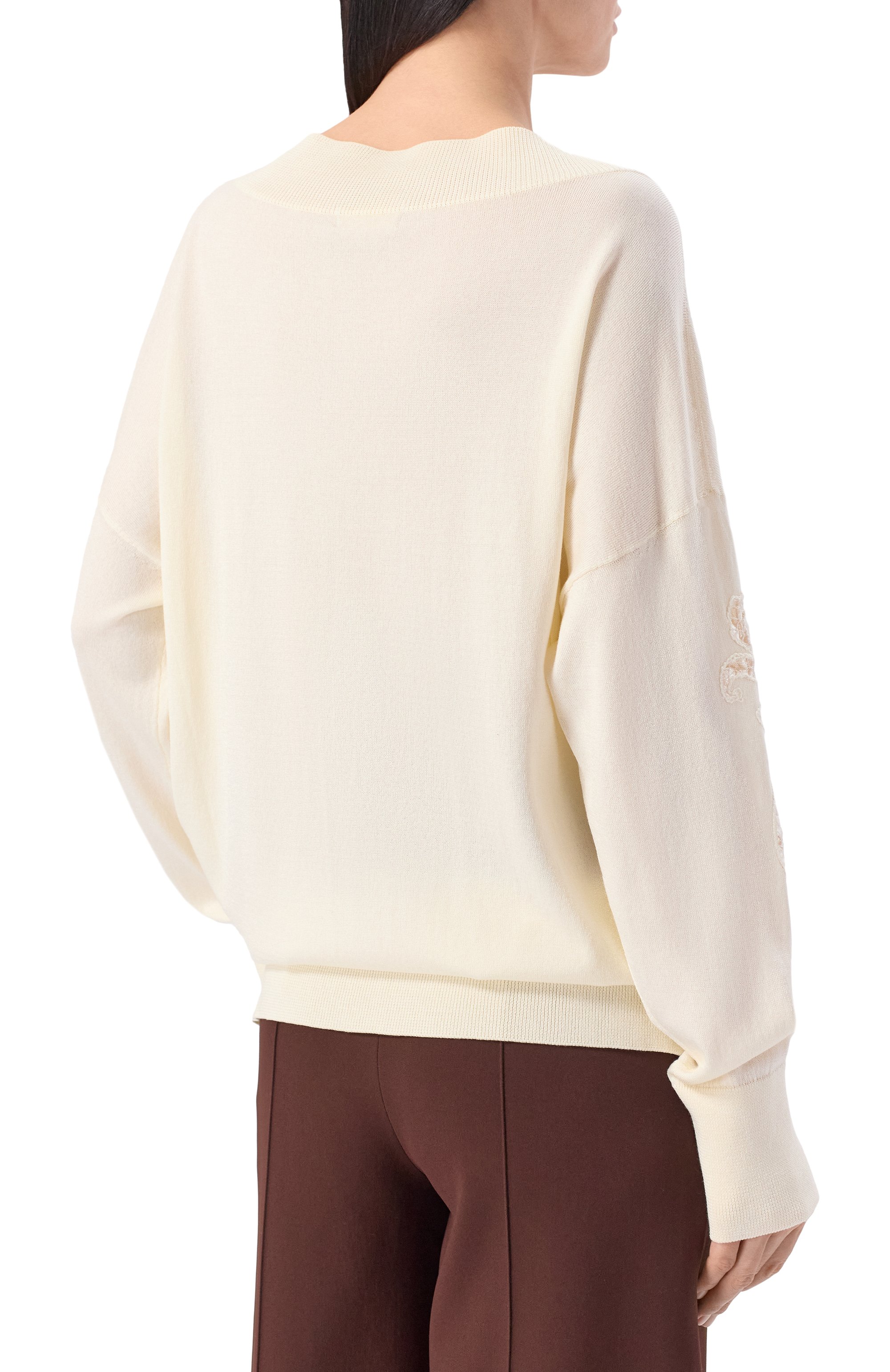 Пуловер из хлопка и вискозы ELIE SAAB, арт. T0275NR26/CK014, фото 4