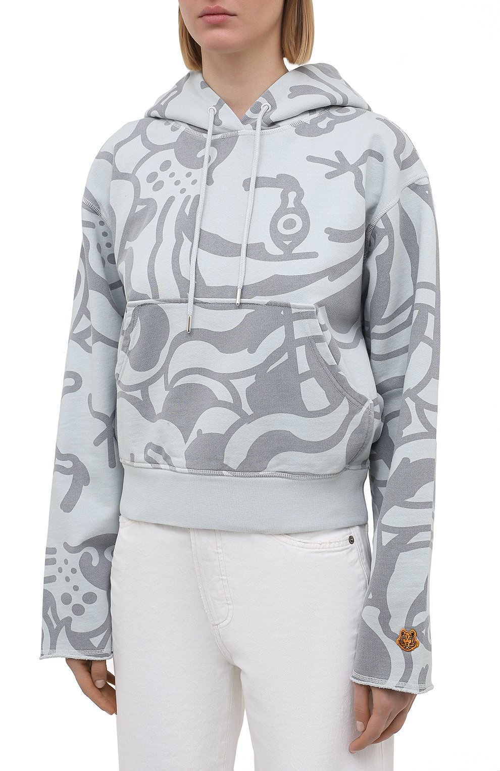Хлопковое худи KENZO светло-зеленого цвета по цене 46100 руб., арт. FB52SW7834MY, фото 3 Хлопковое худи KENZO, арт. FB52SW7834MY, фото 3
