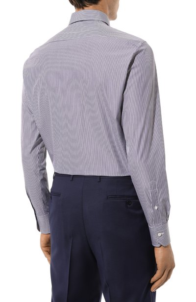 Хлопковая сорочка ZEGNA темно-синего цвета по цене 57750 руб., арт. 701012A7/9MS0BA, фото 5 Хлопковая сорочка ZEGNA, арт. 701012A7/9MS0BA, фото 5
