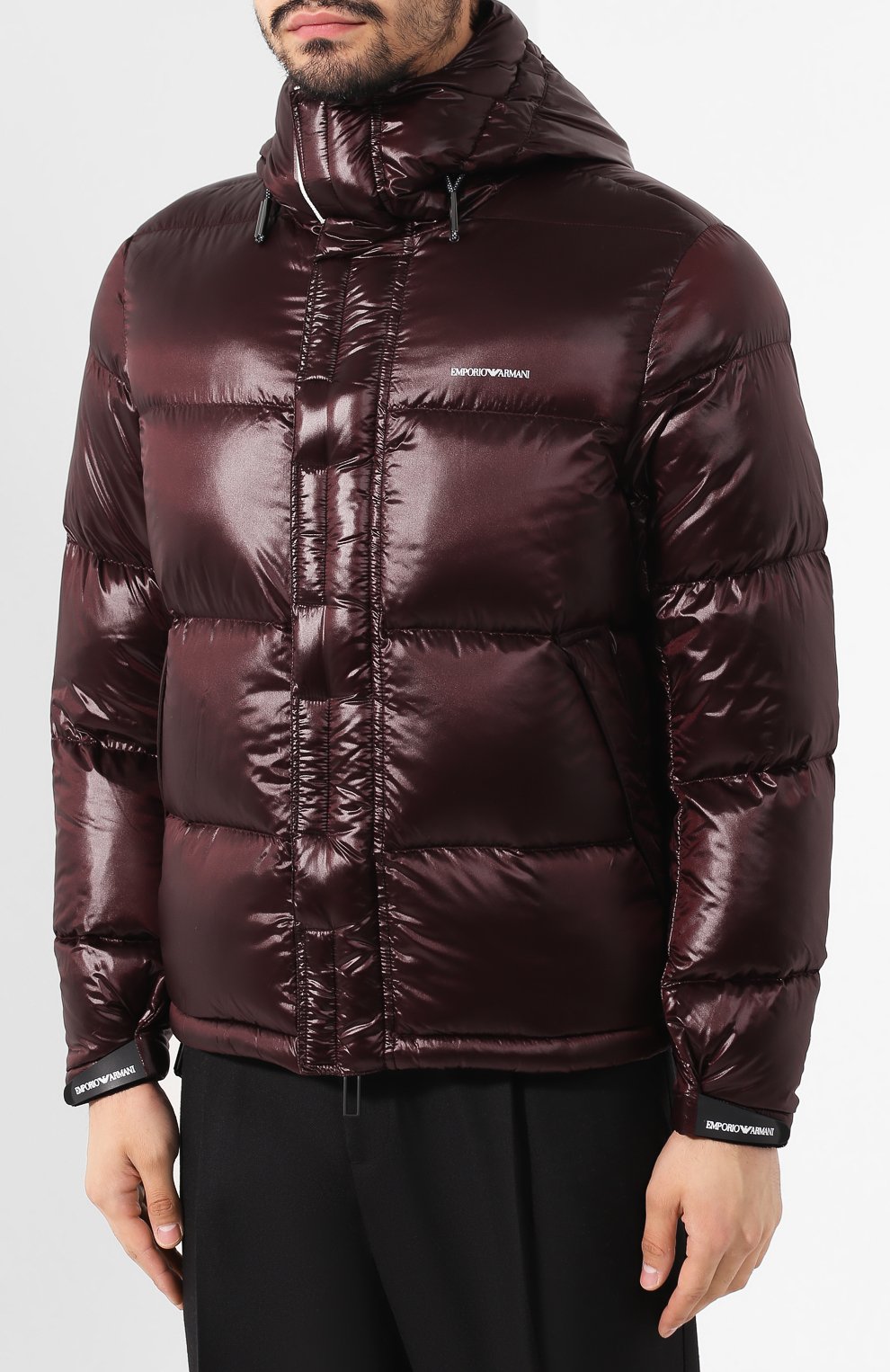 Пуховик EMPORIO ARMANI бордового цвета по цене 62100 руб., арт. 6G1BQ1/1NIHZ, фото 3 Пуховик EMPORIO ARMANI, арт. 6G1BQ1/1NIHZ, фото 3
