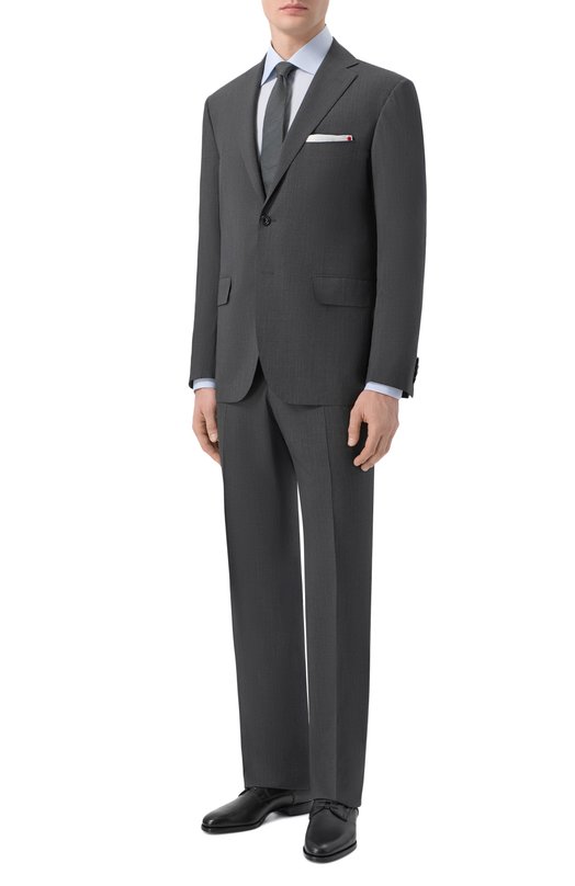 Шерстяной костюм Kiton UA81K01274_001 Серый UA81K01274_001