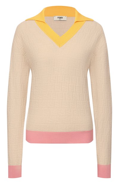 Женский поло из хлопка и шелка FENDI, арт. FZXE95/AW4S