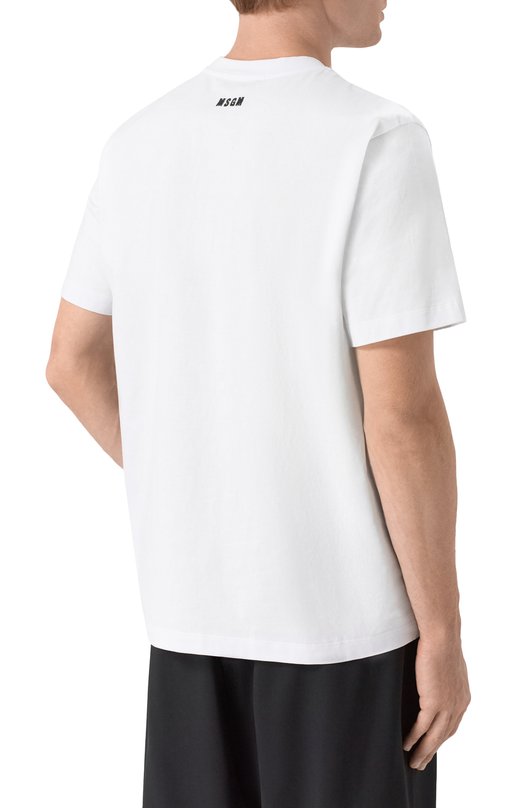 Хлопковая футболка MSGM 4040MM124D/267002 Белый  4040MM124D/267002 Фото 4