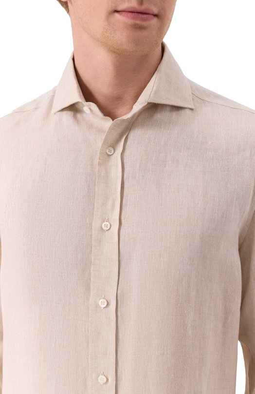 Льняная рубашка Brunello Cucinelli MM6950028 Бежевый  MM6950028 Фото 5