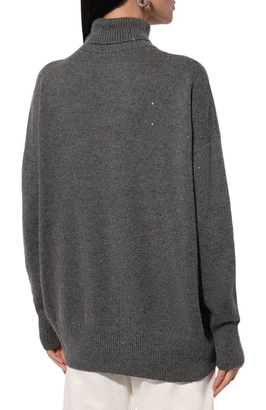 Свитер из кашемира и шелка Brunello Cucinelli M73539914P Серый  M73539914P Фото 4