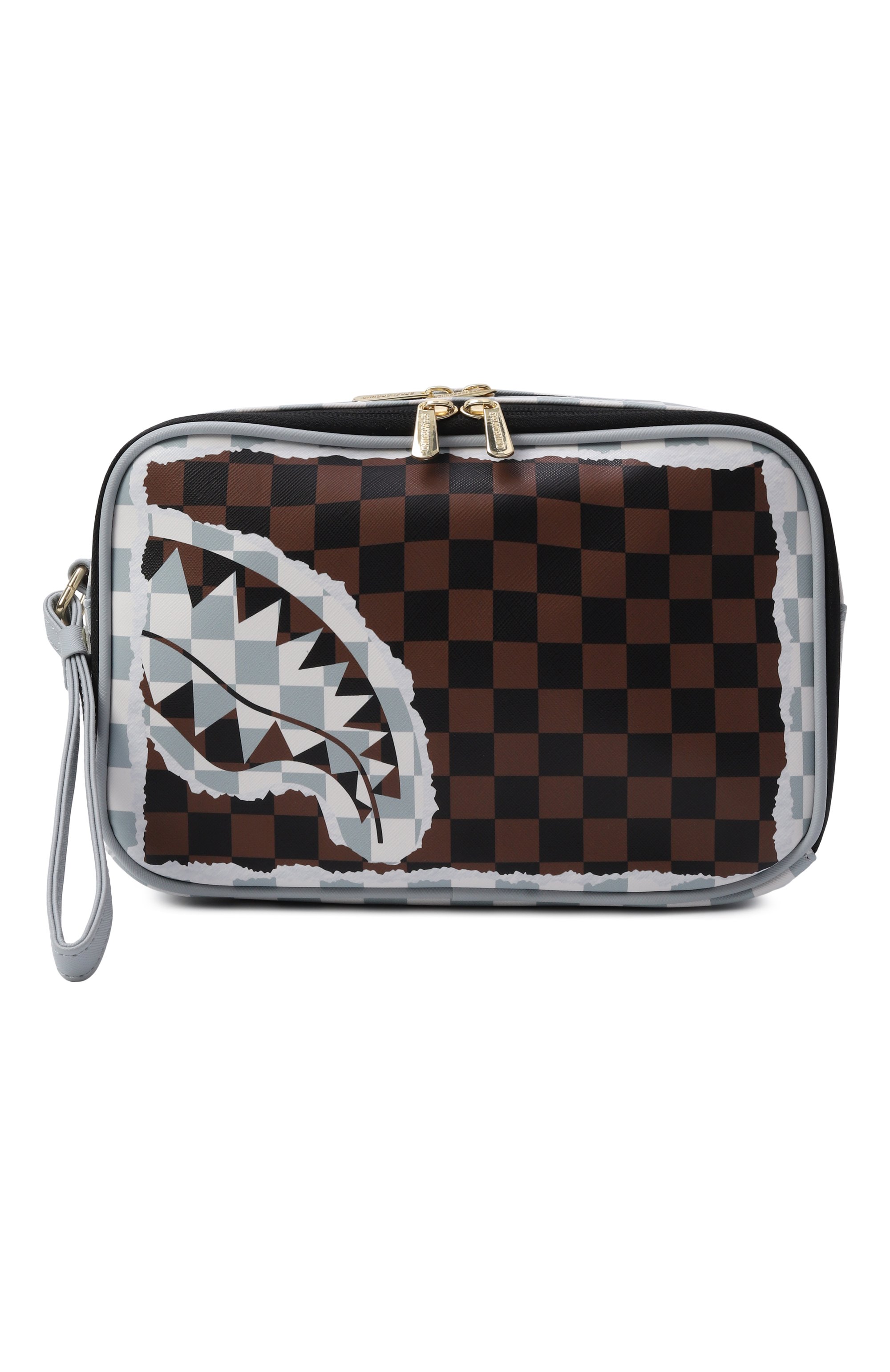 Косметичка tear check SPRAYGROUND светло-серого цвета по цене 10900 руб., арт. 910B8294NSZ/CREAM BR0WN TEAR CHECK T0ILETRY BAG, фото 4 Косметичка tear check SPRAYGROUND, арт. 910B8294NSZ/CREAM BR0WN TEAR CHECK T0ILETRY BAG, фото 4