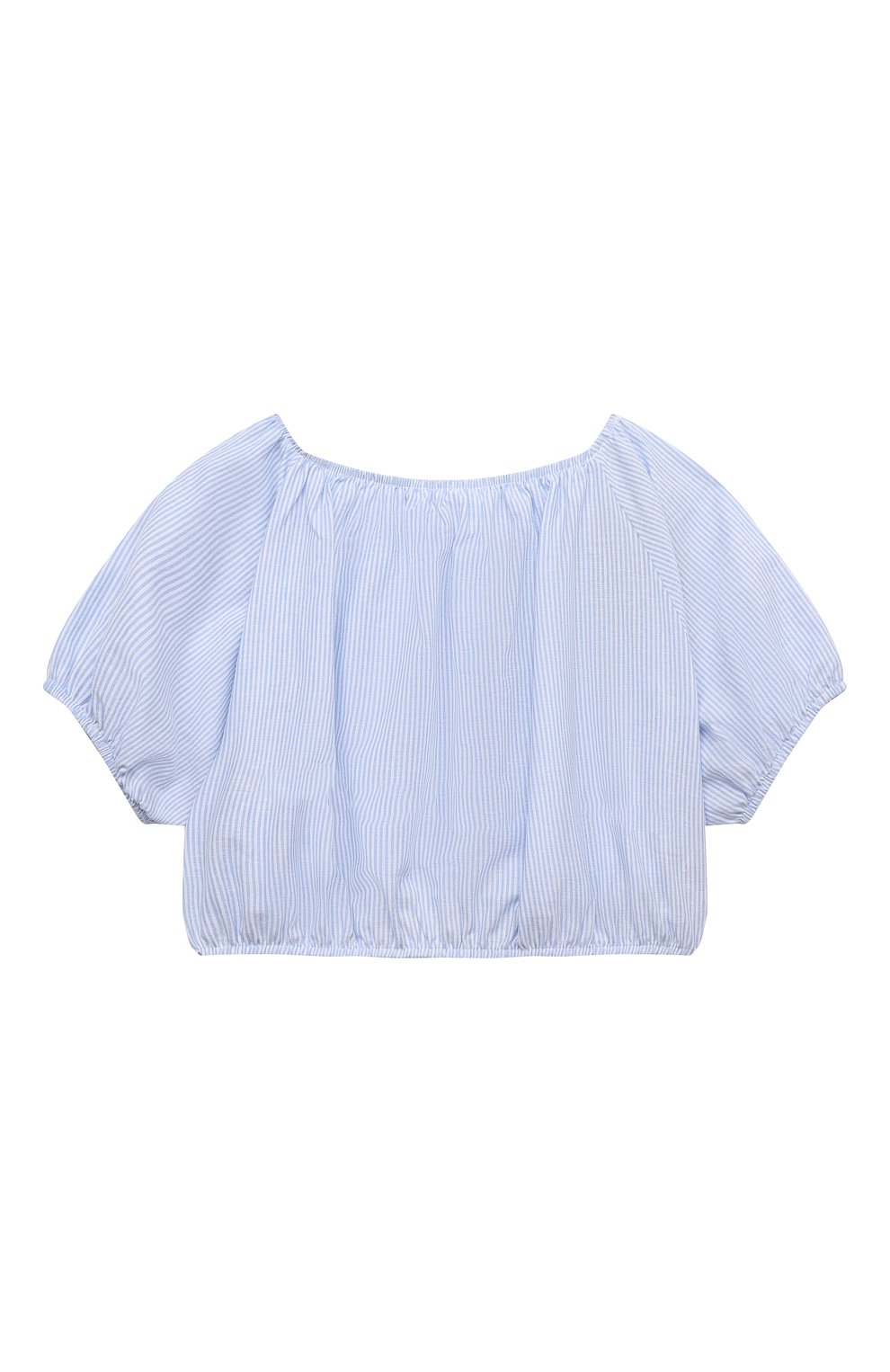 Топ из хлопка и льна DOUUOD голубого цвета по цене 6960 руб., арт. 21E/U/JR/CA22/0332/3A-8A, фото 1 Топ из хлопка и льна DOUUOD, арт. 21E/U/JR/CA22/0332/3A-8A, фото 1