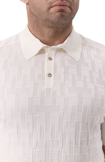 Поло из хлопка и шелка STEFANO RICCI кремового цвета по цене 130000 руб., арт. K818098P13/F25279, фото 5 Поло из хлопка и шелка STEFANO RICCI, арт. K818098P13/F25279, фото 5