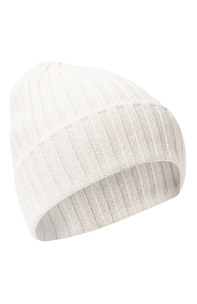 Женская кашемировая шапка BRUNELLO CUCINELLI белого цвета, арт. M52528199P | Фото 1 (Материал: Текстиль, Кашемир, Шерсть; Материал сплава: Проставлено; Нос: Не проставлено)