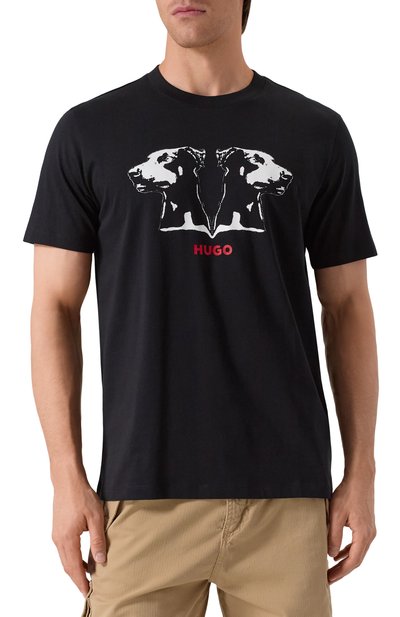 Хлопковая футболка HUGO, арт. 50542734, фото 3