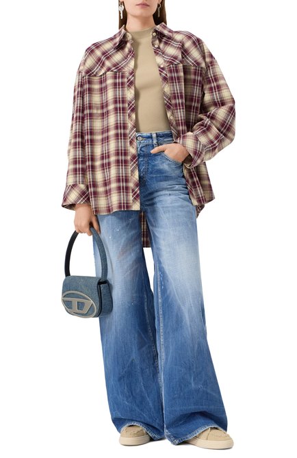Женские джинсы DSQUARED2 синего цвета, арт. S72LB0834/S30309 | Фото 2 (Драгоценные камни: Проставлено; Длина (брюки, джинсы): Удлиненные; Материал сплава: Проставлено; Материал внешний: Хлопок)