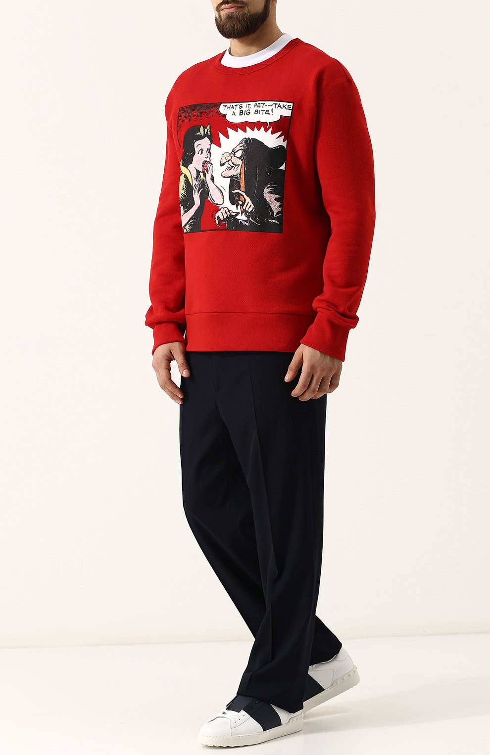 Хлопковый свитшот с принтом GUCCI красного цвета по цене 64950 руб., арт. 475532/X3M04, фото 2 Хлопковый свитшот с принтом GUCCI, арт. 475532/X3M04, фото 2