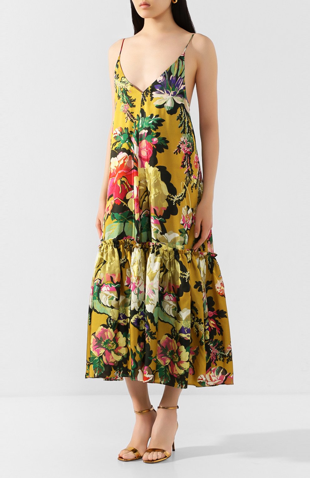 Платье из вискозы DRIES VAN NOTEN желтого цвета по цене 108000 руб., арт. 201-11052-9436, фото 3 Платье из вискозы DRIES VAN NOTEN, арт. 201-11052-9436, фото 3