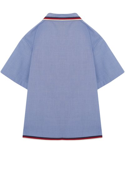 Хлопковая рубашка с аппликациями и контрастной отделкой GUCCI, арт. 499993/XBD34, фото 2