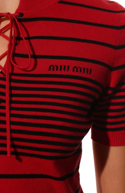 Хлопковый пуловер MIU MIU, арт. MML566-10KB-F0927, фото 5