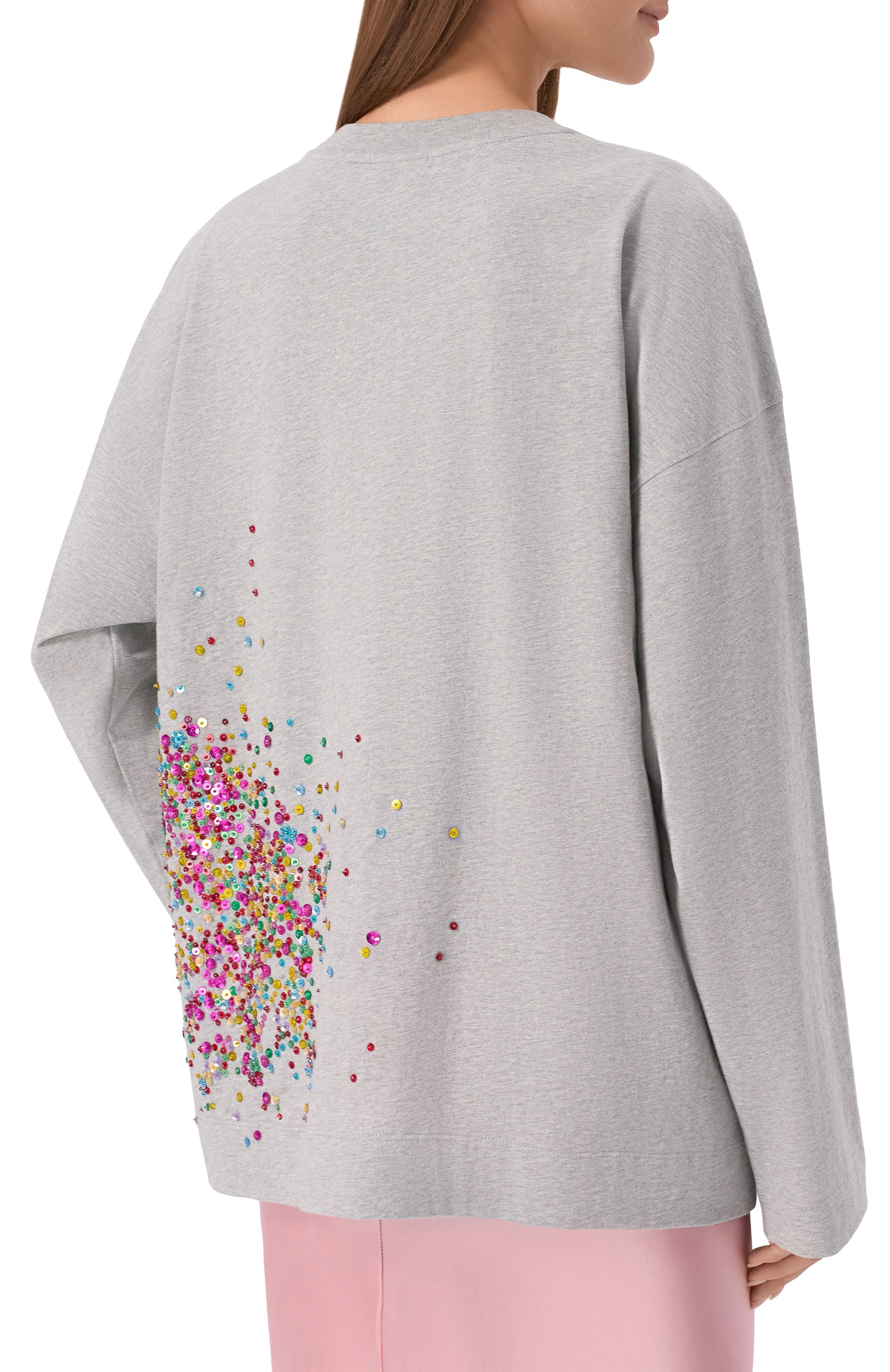 Хлопковый лонгслив с отделкой пайетками DRIES VAN NOTEN, арт. 131119/3603, фото 4