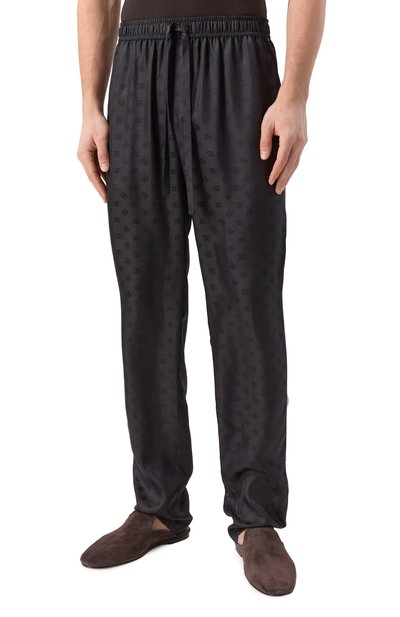 Шелковые домашние брюки DOLCE & GABBANA черного цвета по цене 165000 руб., арт. GVCRAT/FJ1JY, фото 3 Шелковые домашние брюки DOLCE & GABBANA, арт. GVCRAT/FJ1JY, фото 3