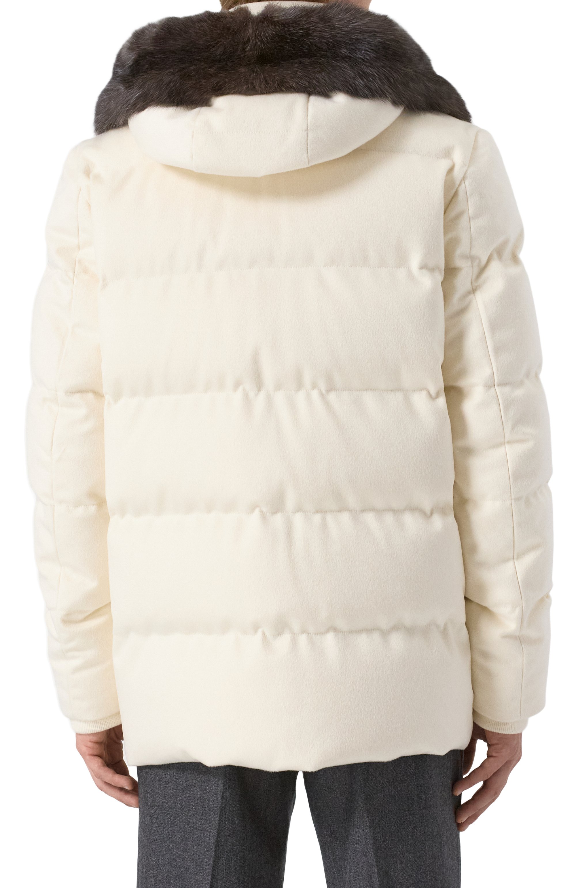 Кашемировый пуховик с отделкой из соболя MVST, арт. FTEKB-ES2915-2SB/LC1664, фото 4