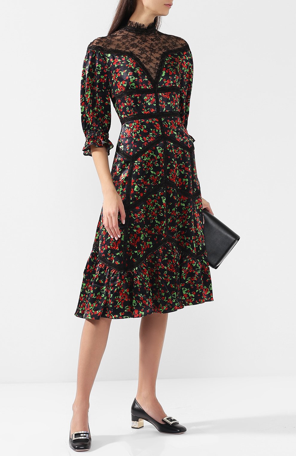 Кожаные туфли с отделкой кристаллами на устойчивом каблуке GUCCI, арт. 522697/C9D00, фото 2