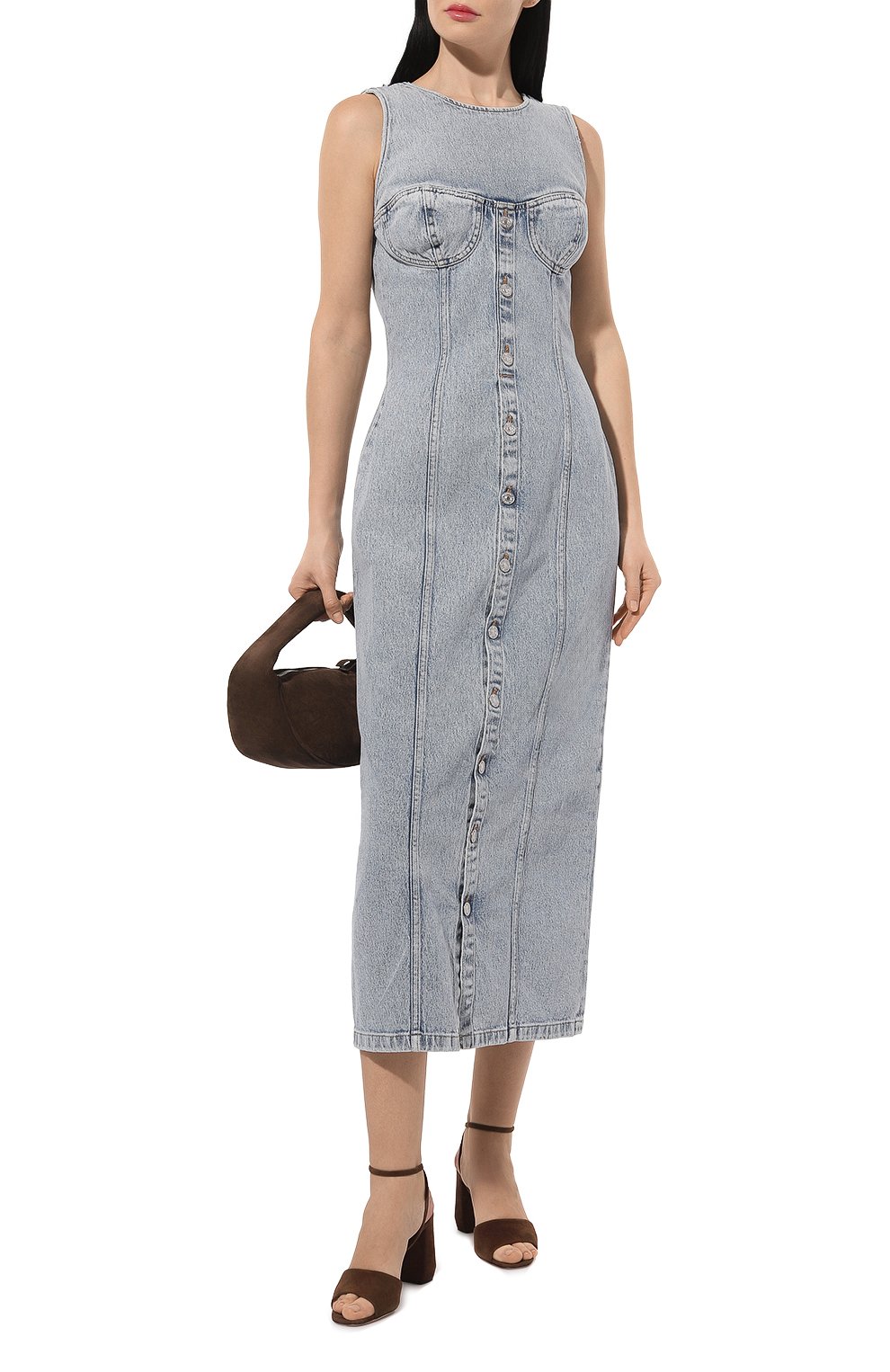 Джинсовое платье 7 FOR ALL MANKIND голубого цвета по цене 37050 руб., арт. JSCDC100AR, фото 2 Джинсовое платье 7 FOR ALL MANKIND, арт. JSCDC100AR, фото 2
