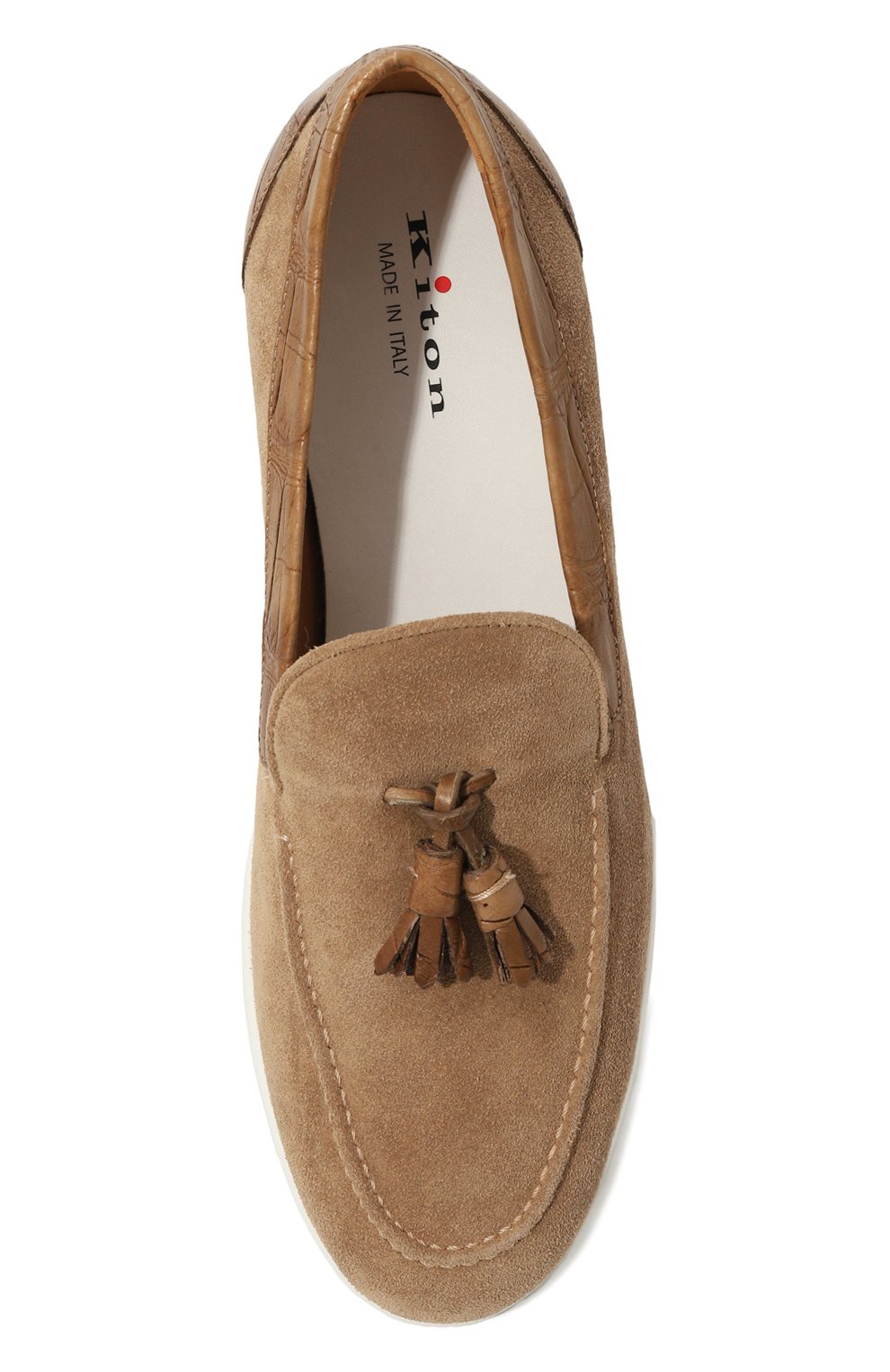 Лоферы с отделкой из кожи аллигатора KITON темно-бежевого цвета по цене 152000 руб., арт. USSA076N00978, фото 6 Лоферы с отделкой из кожи аллигатора KITON, арт. USSA076N00978, фото 6