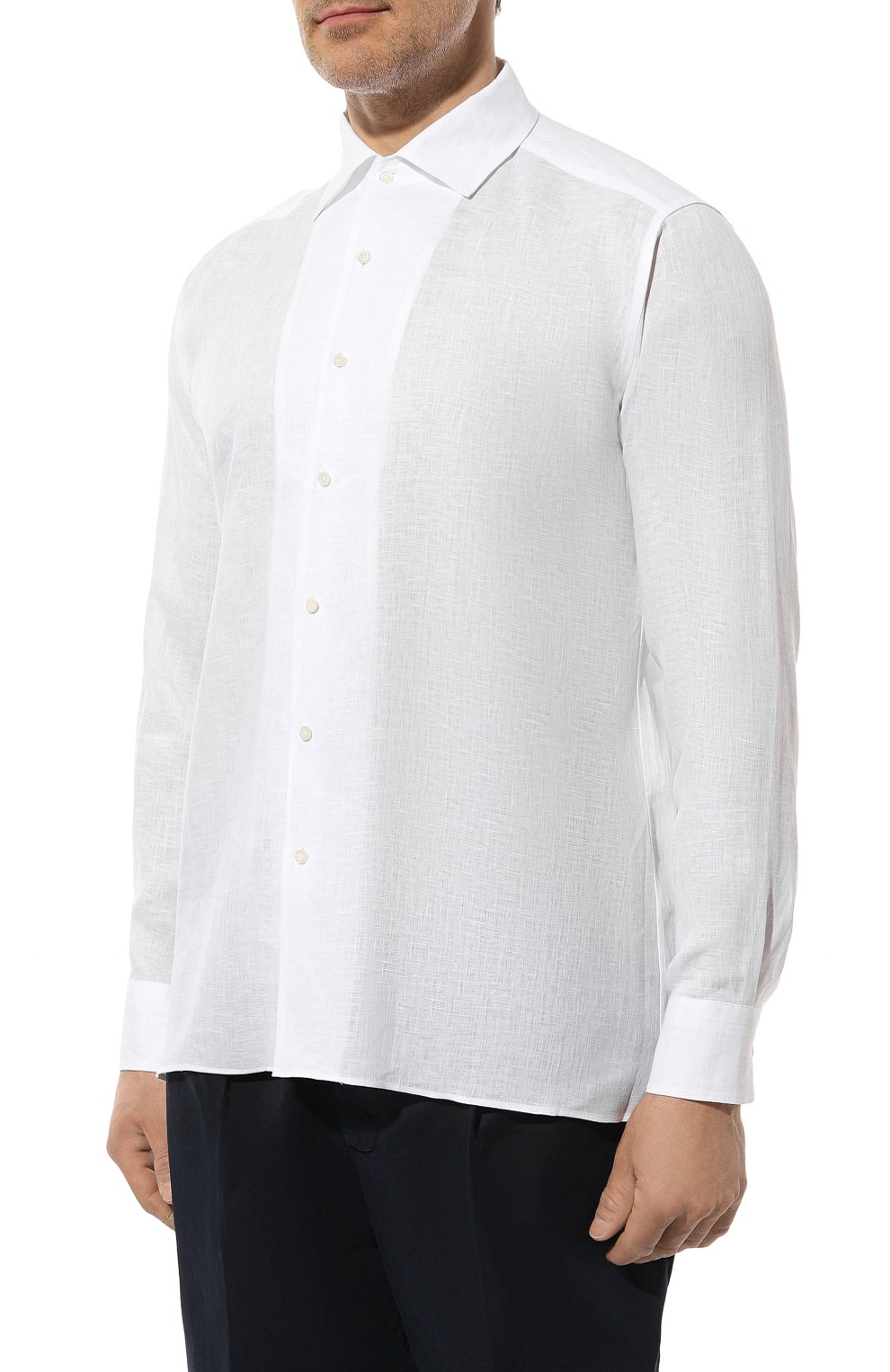 Льняная рубашка COLOMBO белого цвета по цене 65700 руб., арт. CM00375, фото 3 Льняная рубашка COLOMBO, арт. CM00375, фото 3