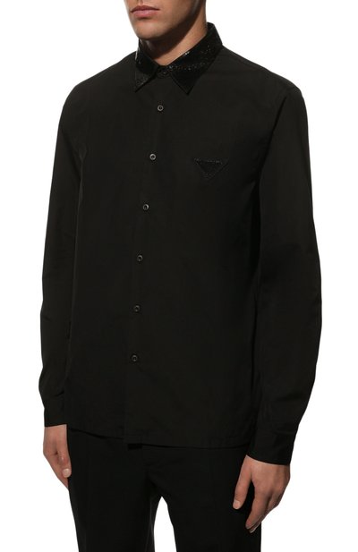 Хлопковая рубашка PRADA, арт. UCN412-1LZC-F0002-221, фото 3