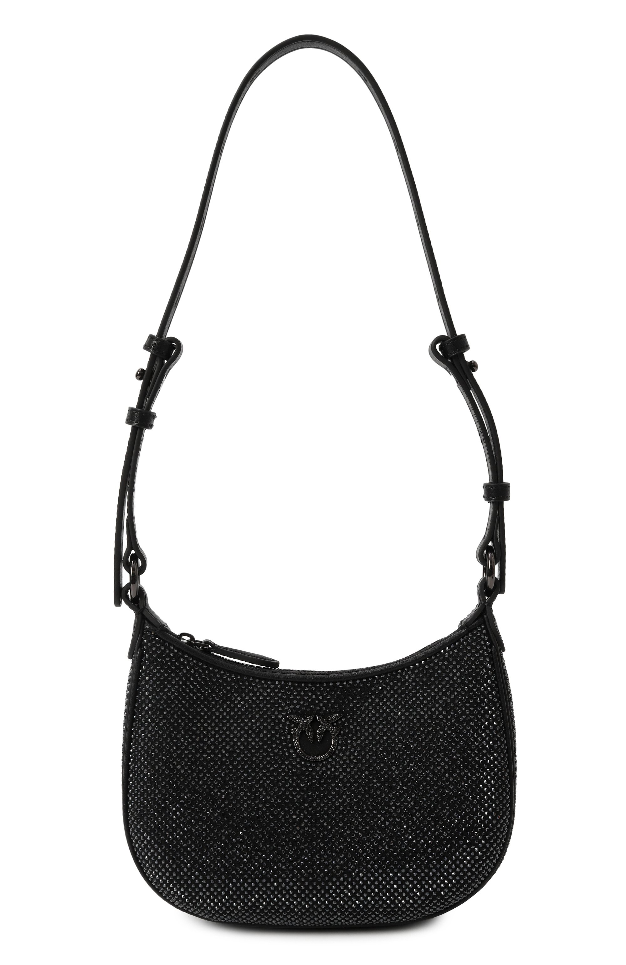 Сумка half moon PINKO черного цвета по цене 33700 руб., арт. 103538/A210, фото 1 Сумка half moon PINKO, арт. 103538/A210, фото 1