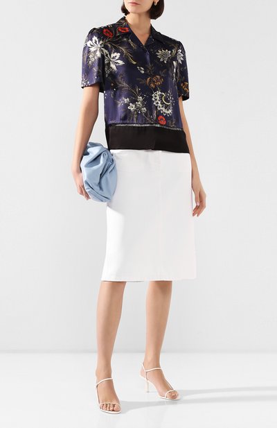 Шелковая рубашка DRIES VAN NOTEN темно-синего цвета по цене 97500 руб., арт. 201-18601-9413, фото 2 Шелковая рубашка DRIES VAN NOTEN, арт. 201-18601-9413, фото 2