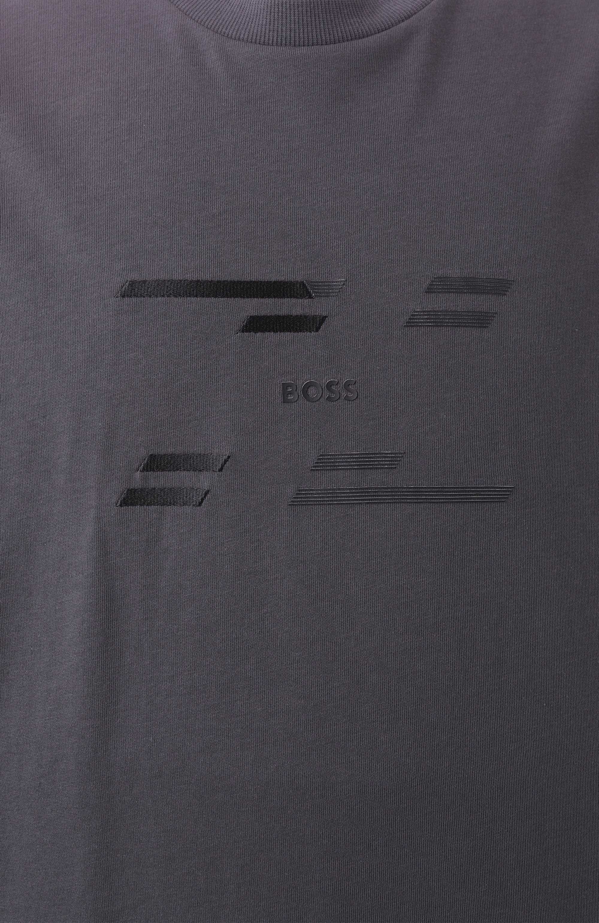 Хлопковая футболка BOSS GREEN темно-серого цвета по цене 13450 руб., арт. 50530997, фото 6 Хлопковая футболка BOSS GREEN, арт. 50530997, фото 6