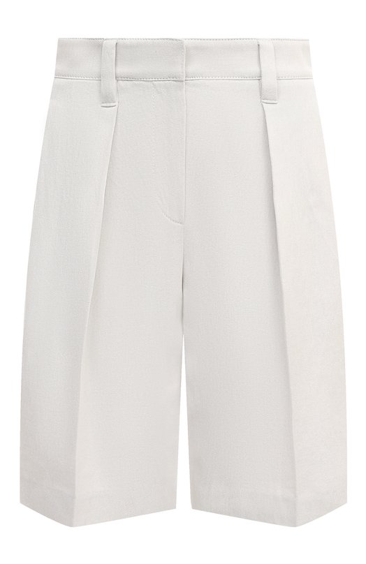 Шорты из хлопка и льна Brunello Cucinelli MH561B1382 Кремовый MH561B1382
