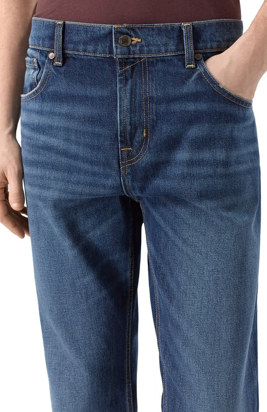 Джинсы Straight 7 For All Mankind 7T4D0E35-1XA Синий  7T4D0E35-1XA Фото 5