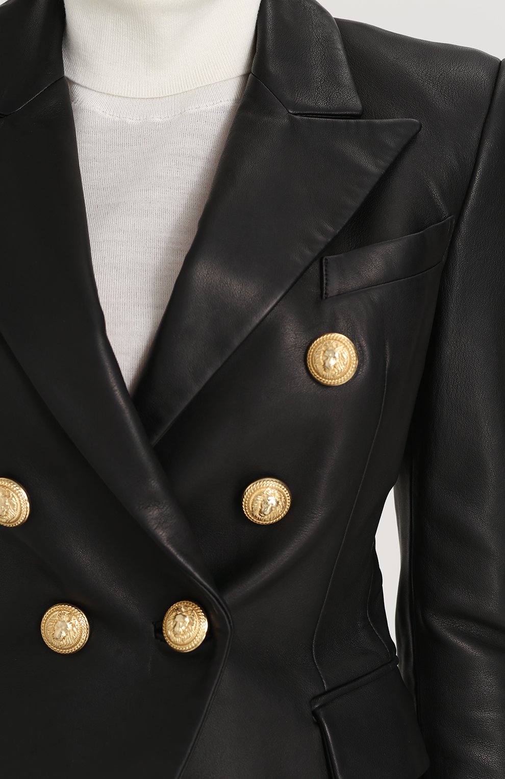 Двубортный кожаный жакет BALMAIN, арт. 997499/163P, фото 5