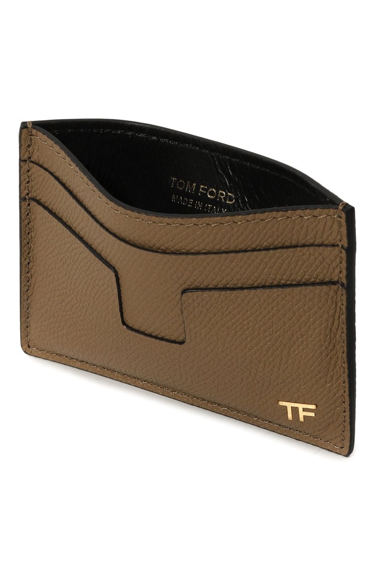 Мужской кожаный футляр для кредитных карт TOM FORD светло-коричневого цвета, арт. YM341T/LCL081 | Фото 3 (Нос: Не проставлено; Материал: Натуральная кожа)
