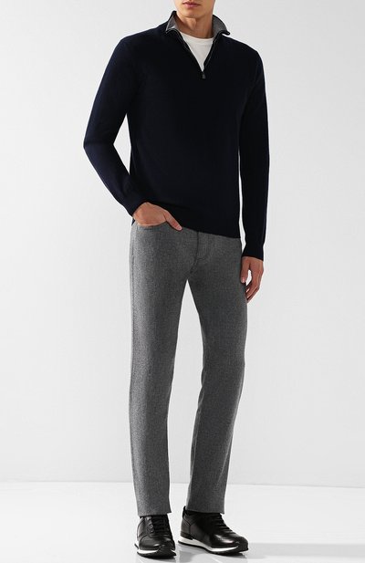 Джемпер из смеси шерсти и кашемира с воротником-стойкой на молнии CORNELIANI, арт. 00M511-0025110, фото 2