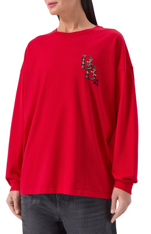 Хлопковый лонгслив Undercover UC2E1892-1 Красный  UC2E1892-1 Фото 3