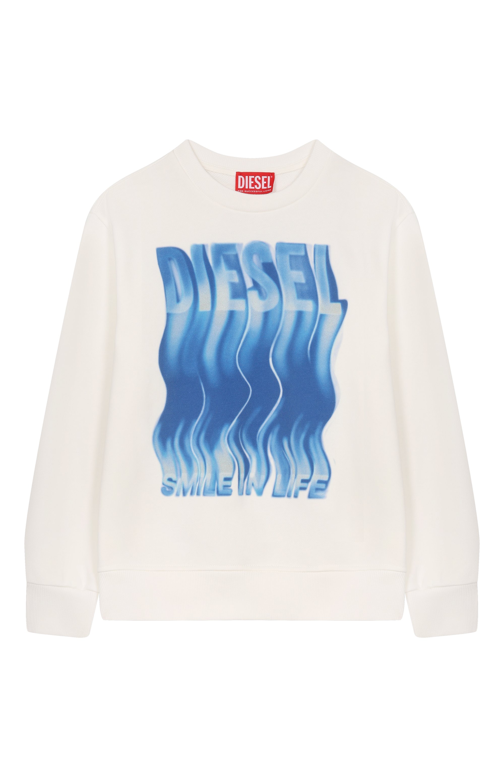 Хлопковый свитшот DIESEL молочного цвета по цене 10900 руб., арт. J02628/KYAZ3, фото 1 Хлопковый свитшот DIESEL, арт. J02628/KYAZ3, фото 1