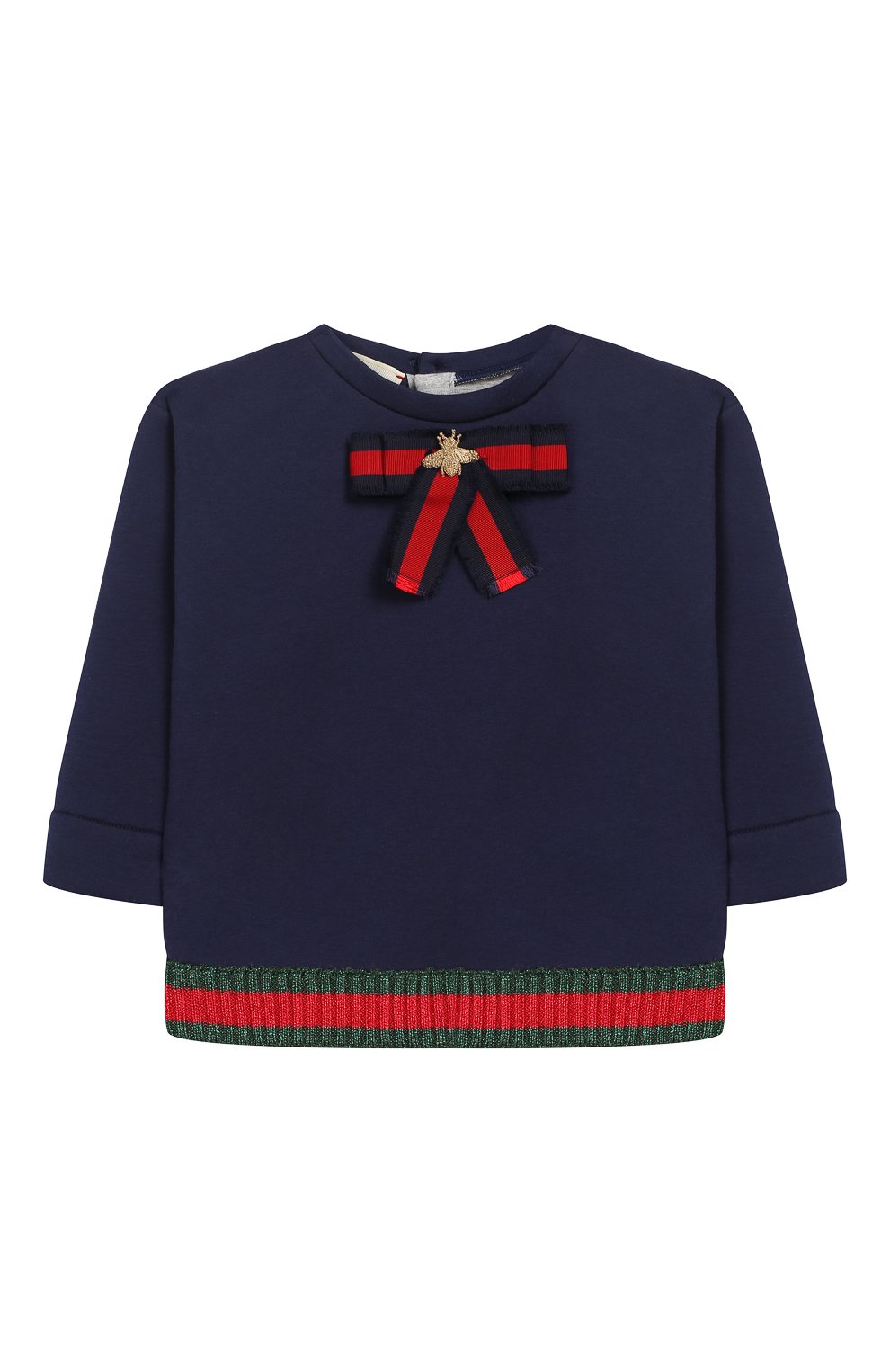 Хлопковый свитшот с бантом и металлизированной отделкой GUCCI, арт. 503947/X9073, фото 1