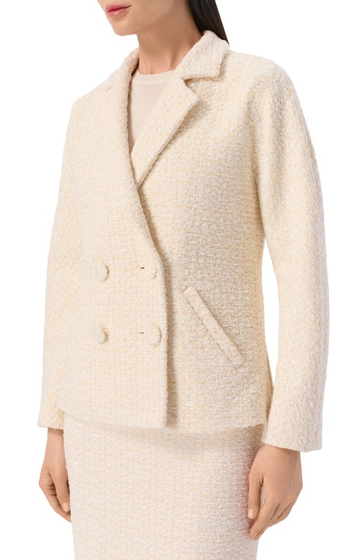 Твидовый жакет MVST M26.2PW.J004/F108 IV0RY B0UCLE Кремовый  M26.2PW.J004/F108 IV0RY B0UCLE Фото 3